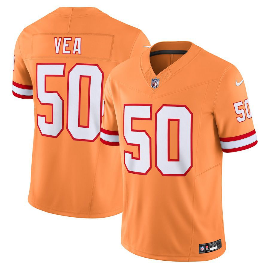 Men Tampa Bay Buccaneers #50 Vita Vea Nike Orange Throwback Vapor F.U.S.E. Limited NFL Jersey->tampa bay buccaneers->NFL Jersey